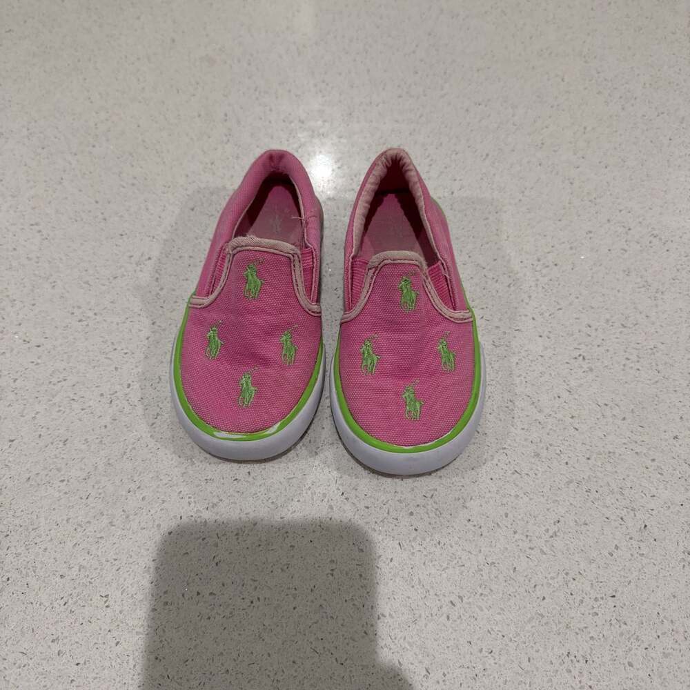Polo Ralph Lauren Bal Harbour Repeat Fuchsia Sneakers Toddler Girls Size 7